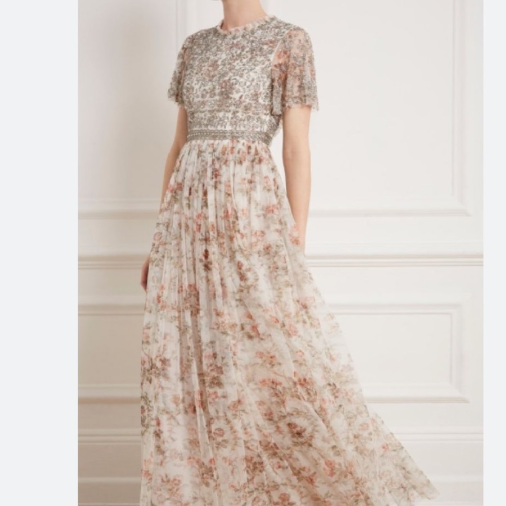 Needle & thread Andromeda short sleeve gown - size 12.